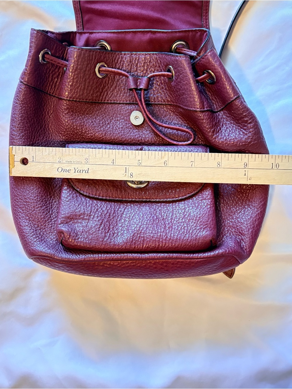 Coach Mini Billie Backpack Pebbled Burgundy in Like New Condition - Picture 11 of 14